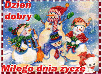 Bałwanki witają i życzą miłego dnia